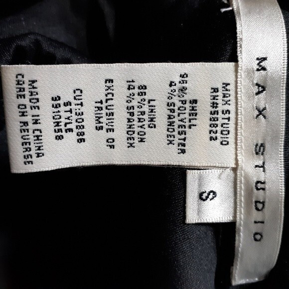 Max studio small stretchy knit ruffle mini cocktail Little Black dress s - Picture 4 of 7